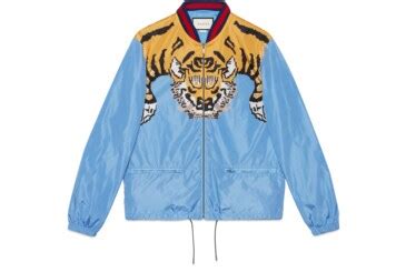 gucci nylon bomber with tiger print|Gucci tiger clothing.